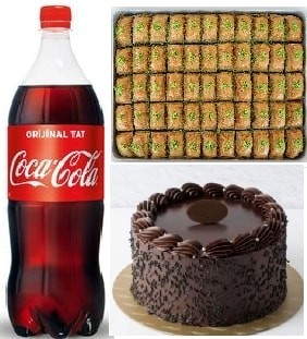 Doğum Günü Kutlama Seti Pasta Baklava ve İçecek Kombini
